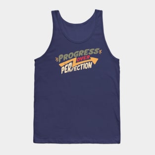 Vintage Progress Over Perfection // Back to School Teacher Saying Tank Top